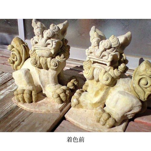 伝統の漆喰シーサー｜大型・構守（かまえまもり）｜28cm・本格守護（対