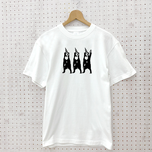 汗染みが目立ちにくい真っ白 綿100％ Tシャツ ] サーカス マレー熊
