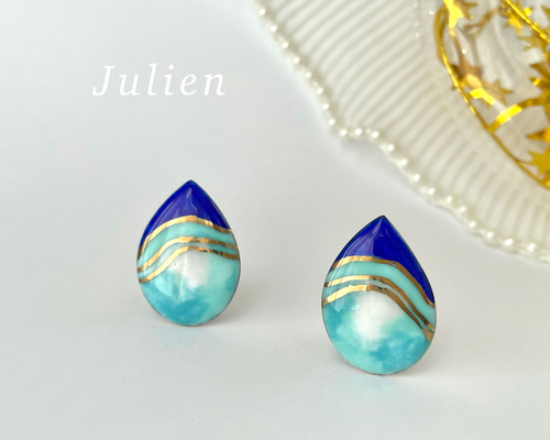 金具が選べる七宝焼イヤリング・ピアス (17) ピアス（スタッド