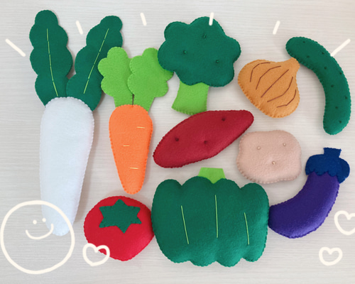 リニューアル！受注製作】フェルト おままごと 選べる野菜フルーツ