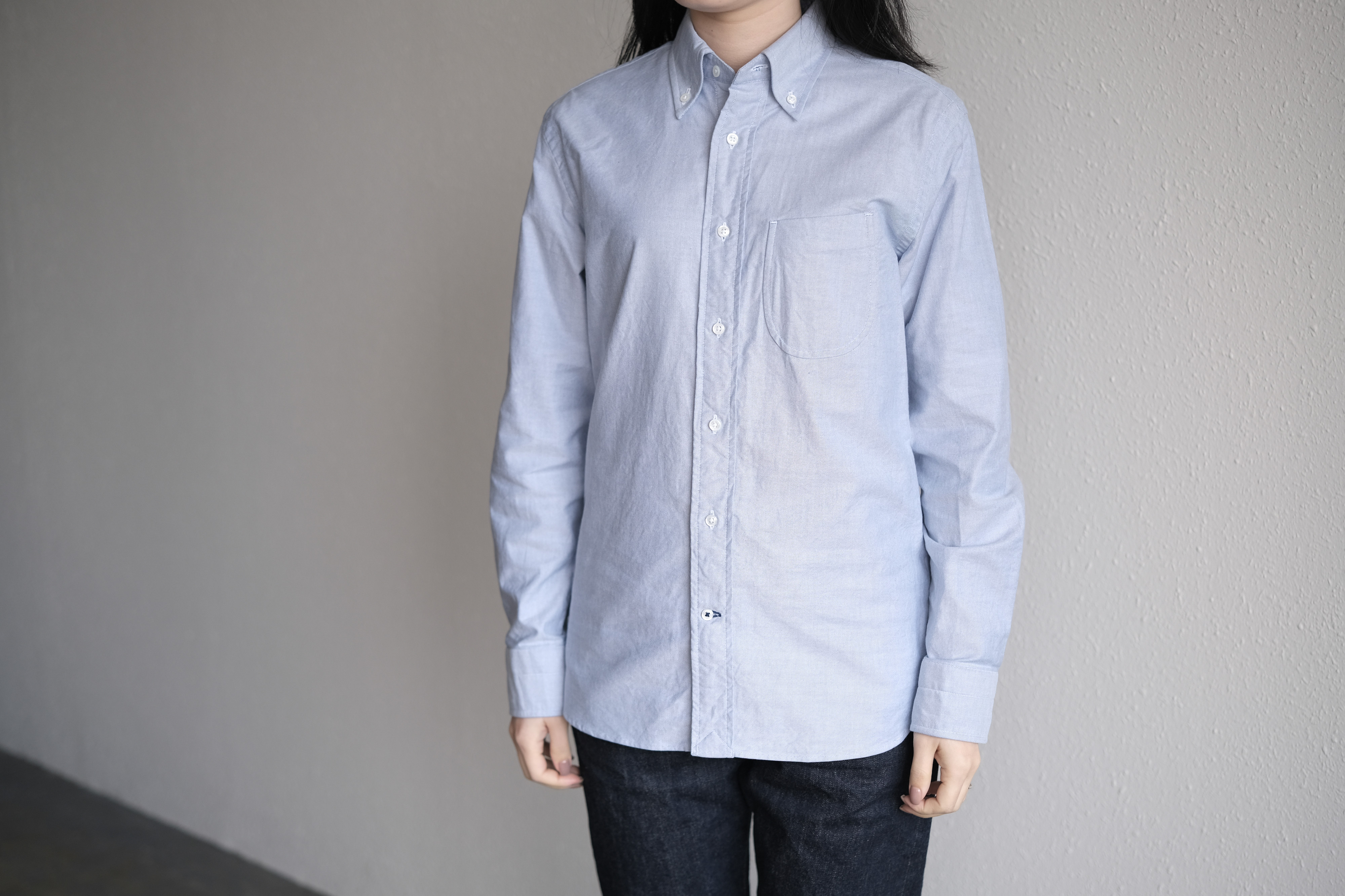 HANDROOM ボタンダウンシャツ ブルー｜unisex 5size