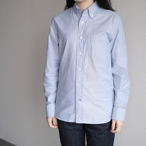 HANDROOM ボタンダウンシャツ ブルー｜unisex 5size シャツ