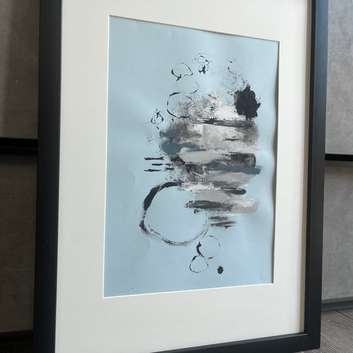 フレーム付き 45×33㎝ アートパネル インテリア 抽象画 絵画