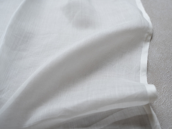 フラットひだ無し　軽くて薄い透明感のある麻のレースカーテン　01ホワイト　自然素材　ナチュラル　麻100％ 5枚目の画像