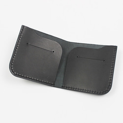 LANSUI DESIGN 名入れ対応 ヌメ革手作り手縫い シンプル 二つ折り財布 5枚目の画像