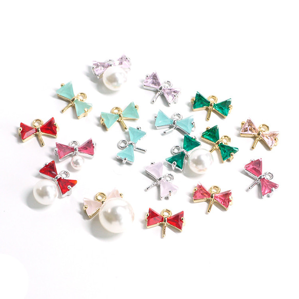 Mint Ribbon charm Polished Gold -Plated - 2 Pieces 第4張的照片