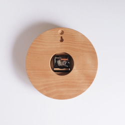 木製 掛け時計 丸型 カバ材19 5枚目の画像