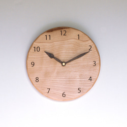 木製 掛け時計 丸型 カバ材19 2枚目の画像