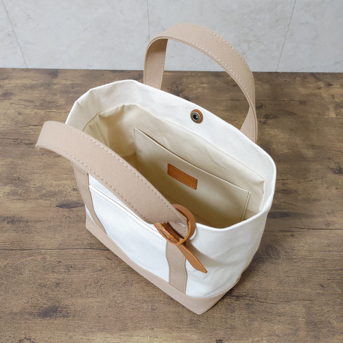 帆布トートバッグ S 生成り×シナモン トートバッグ BraveryField