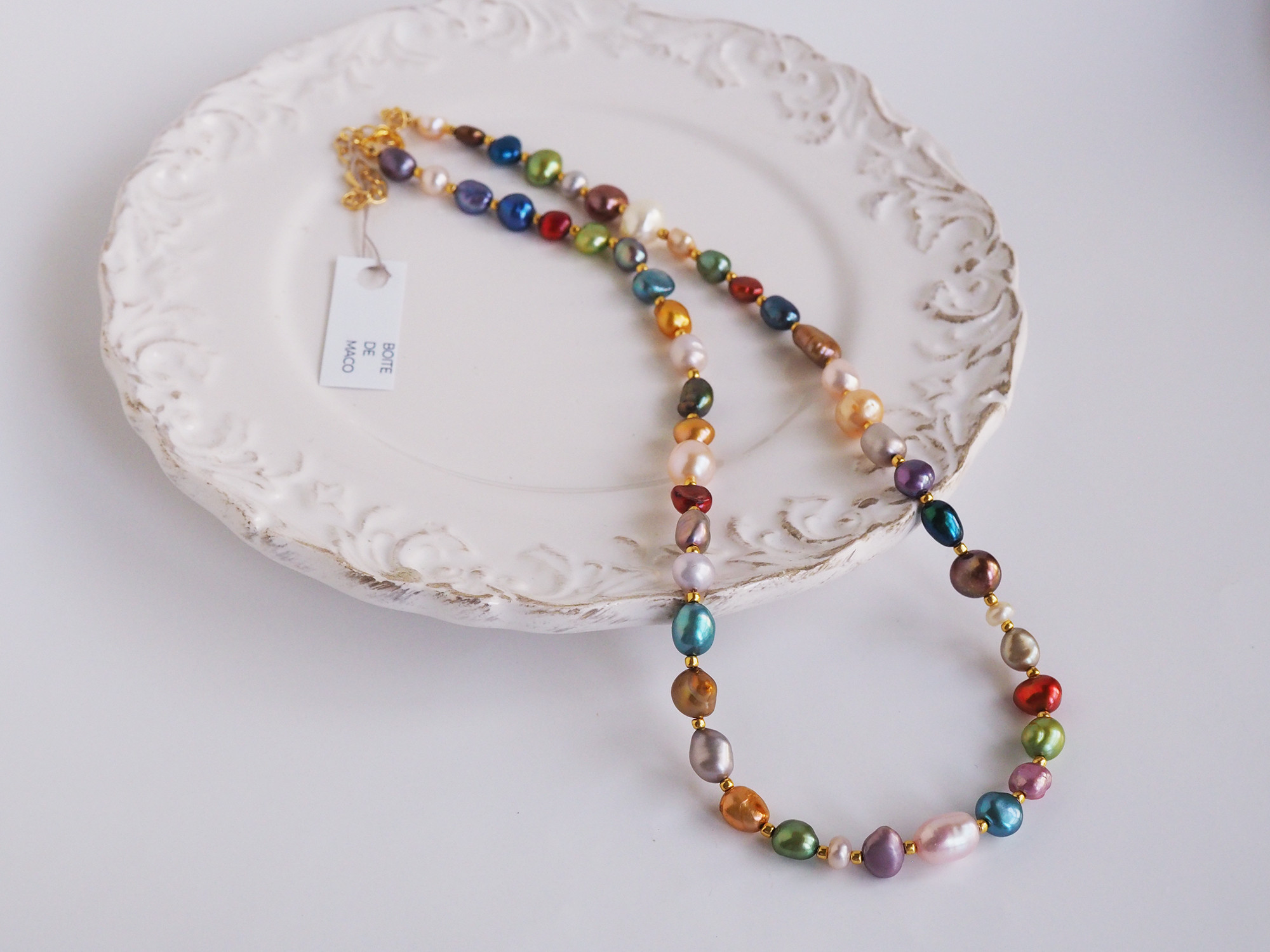 カラフル淡水パールネックレス