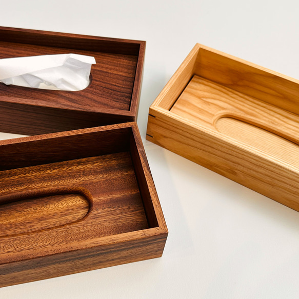 『ティッシュケース』 無垢材 ウォルナット アッシュ おしゃれ 北欧 木製 ティッシュボックス ティッシュカバー 9枚目の画像