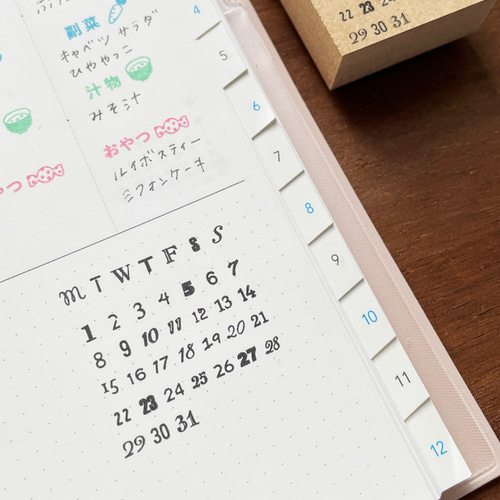 ♡しょこら♡さま専用　スケジュールはんこ　22点　枠なし丸ゴシック＋曜日数字 手帳スタンプ カレンダー・イロイロフォント（b-394）はんこ
