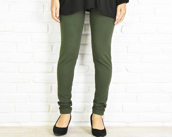 グリーン レギンス SUKALA】ウエーブリブアクティブレギンス(Lサイズ