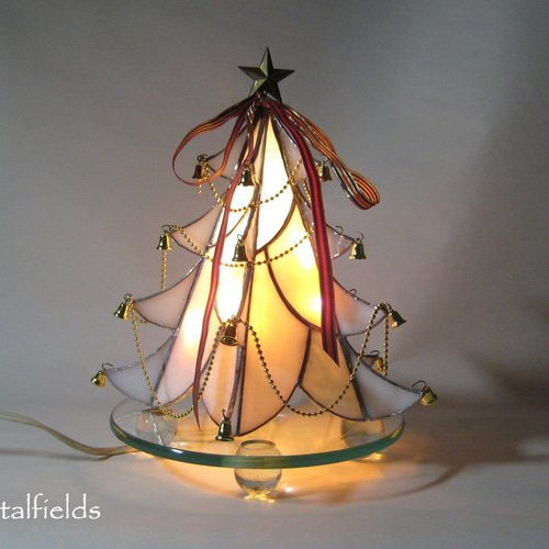 ステンドグラスのクリスマスツリー（白） クリスマスツリー