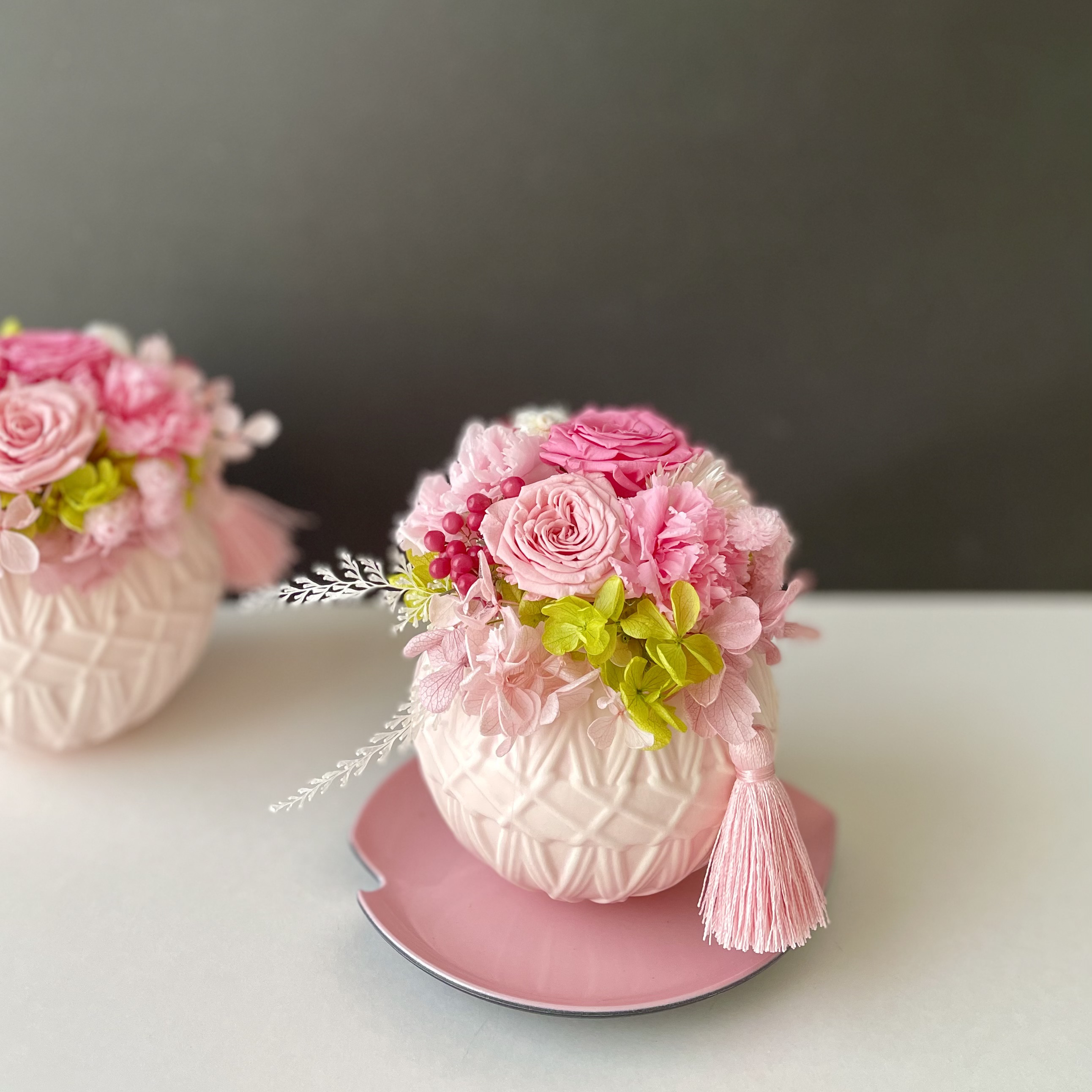 お誕生日プレゼント・長寿お祝い♡てまり プリザーブドフラワーアレンジ「受注制作」