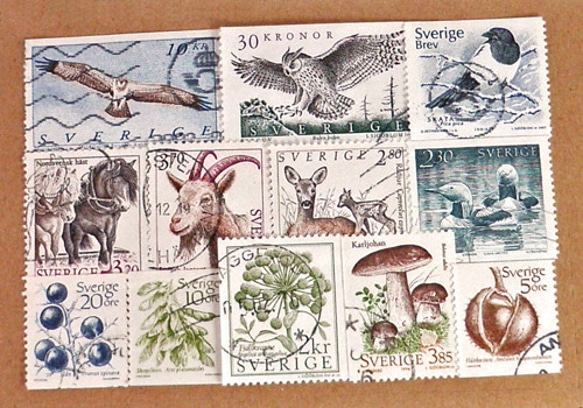 Vintageスウェーデン古切手セット 12枚【Sweden】DA-STE017 1枚目の画像