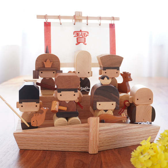 七福神 7人セット 宝船つき その他置物 木工房 福ひで 通販 七福神 7人セット 宝船つき その他置物 木工房 福ひで 通販
