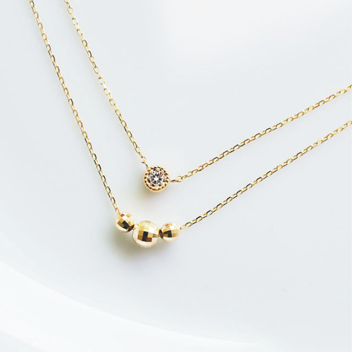 mii⭐︎K18 ミラーボール×ベビーパール　ネックレス mii⭐︎様専用K18 ミラーボール×ベビーパール ネックレス - メルカリ