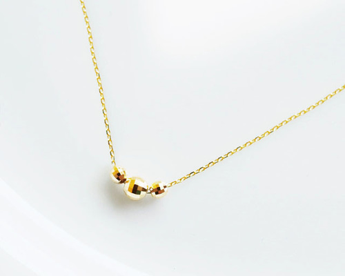 K18 ミラーボールのシンプルネックレス ネックレス・ペンダント