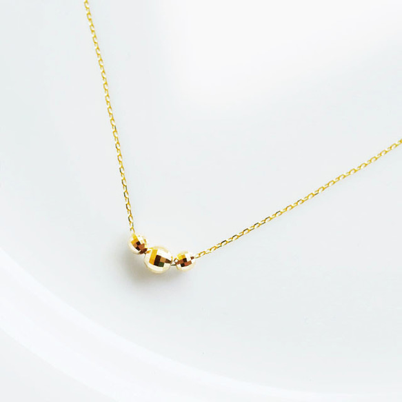 k18wgミラーボールネックレス 楽天市場】K18 3mm幅 ダイヤカットミラーボール30 40cm/45cm/50cm/55cm