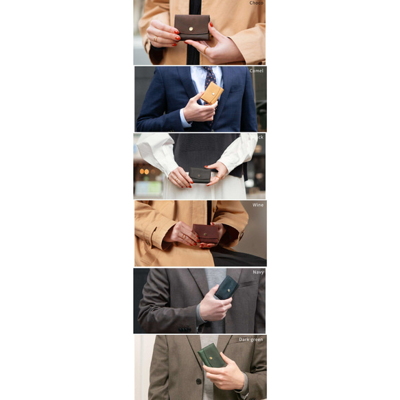 【限量特價】三折真皮迷你錢包，男女通用，巧克力色，HAW008 第19張的照片