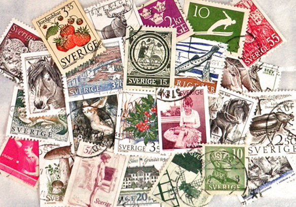 Vintageスウェーデン古切手セット 24枚【Sweden】DA-STE064 1枚目の画像