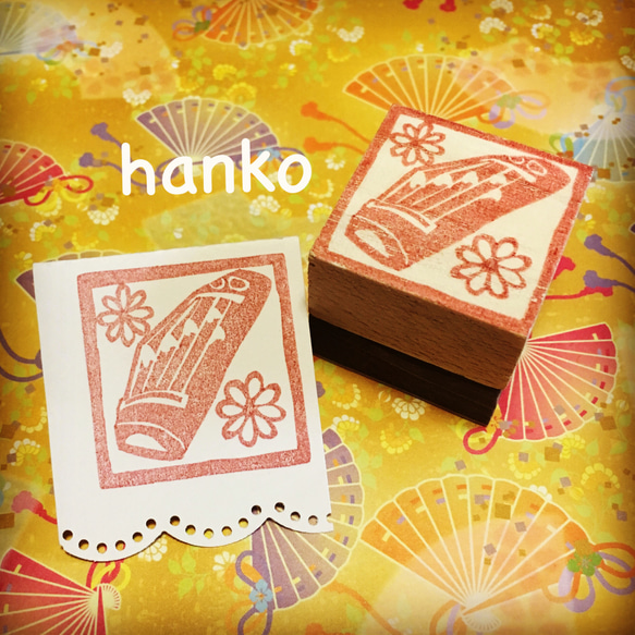 ∂和楽器はんこ∂【お琴】3cm四方 はんこ・スタンプ RuRu 通販 2535273