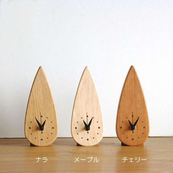 ほっこりする置き時計／オーク無垢材／sizuku 10枚目の画像