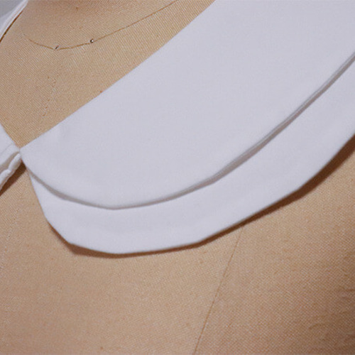 つけ襟】ほどよい存在感！2枚重ねの丸襟の付け襟【白】 その他