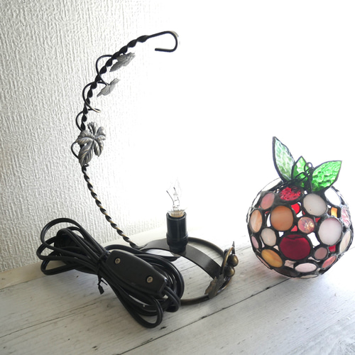 ✴︎:.｡.再販♪ りんごイメージの可愛らしいドットミニランプ