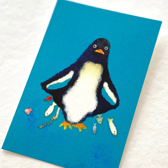 ペンギンポストカード［みずいろセット］5枚入り 6枚目の画像