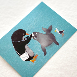 ペンギンポストカード［みずいろセット］5枚入り 8枚目の画像