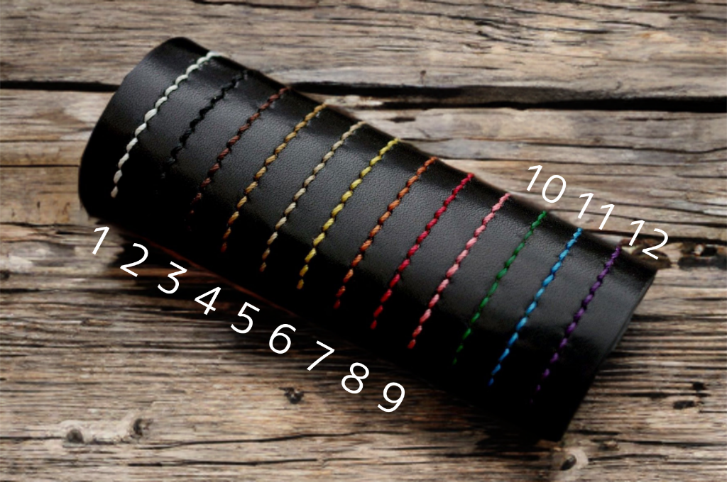 本革二つ折りカードキーケース（受注制作）手縫いヌメ革