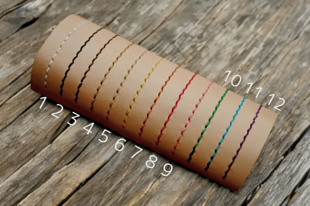 本革二つ折りカードキーケース（受注制作）手縫いヌメ革