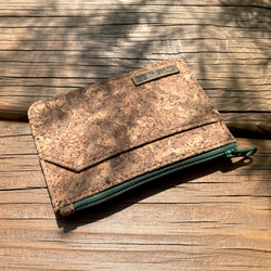 【手感軟木】木質調 票卡夾/零錢包-(煙燻迷彩紋) 收納名片 禮物 第1張的照片