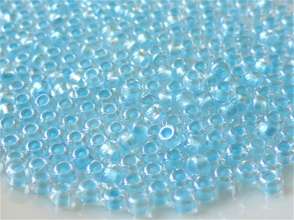 10公克10/02.5公厘透明淡藍色寶仕歐莎捷克籽珠捷克玻璃珠 第4張的照片