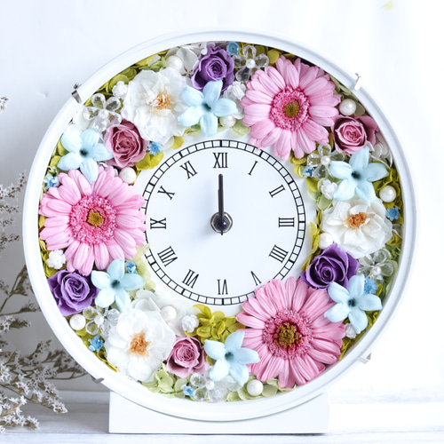 無料ラッピング付】ラプンツェルの花時計＊プリザープドフラワー＊結婚