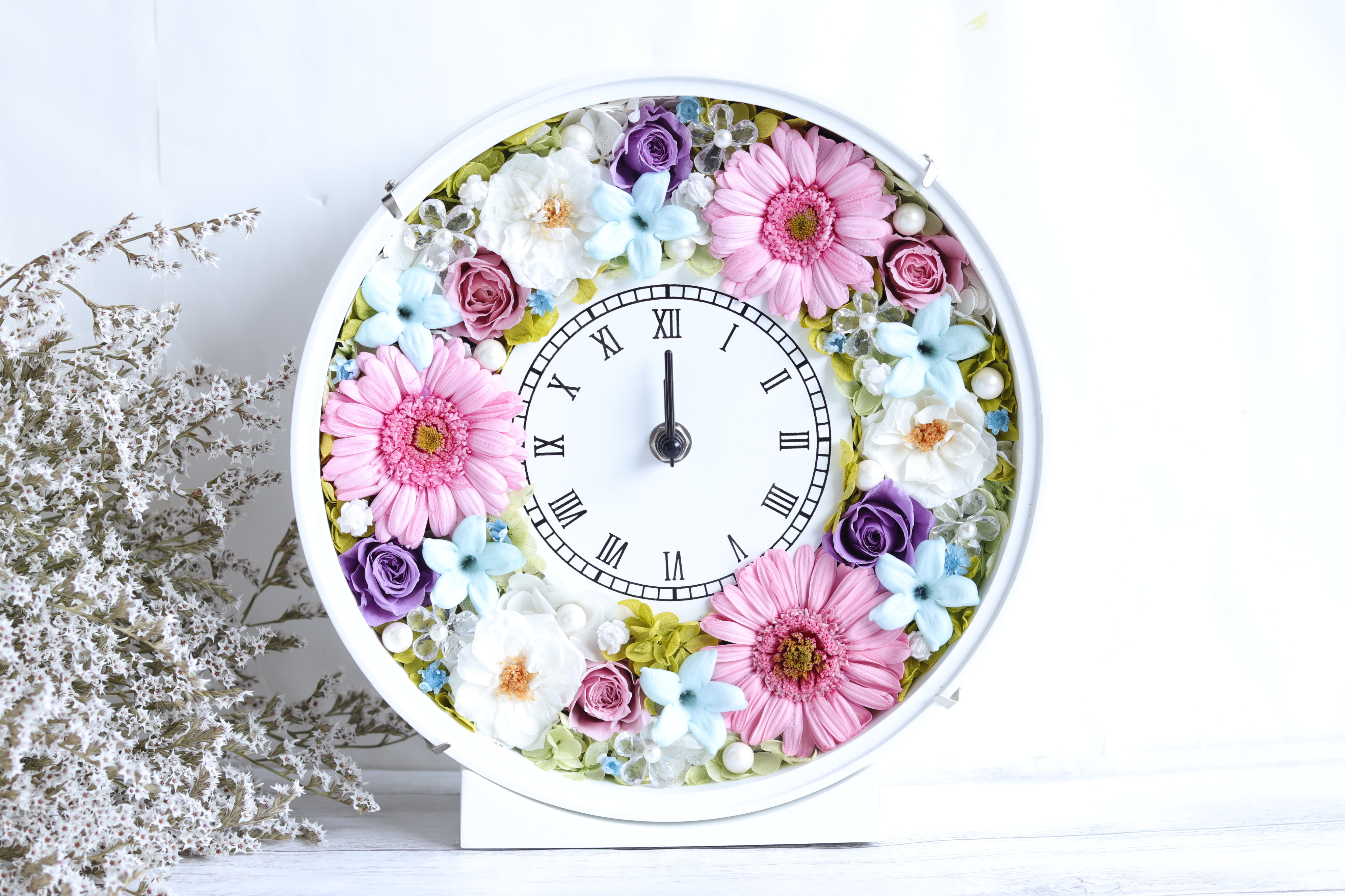 【無料ラッピング付】ラプンツェルの花時計＊プリザープドフラワー＊結婚・出産・誕生日・母の日＊数量限定ピンク台変更ＯＫ 12,056円