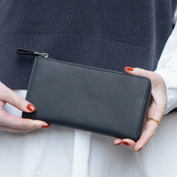 可刻印名稱  皮革全開式拉鍊長夾  焦糖色  牛皮  真皮 大容量 第19張的照片