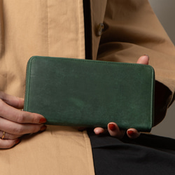 可刻印名稱  皮革全開式拉鍊長夾  焦糖色  牛皮  真皮 大容量 第10張的照片