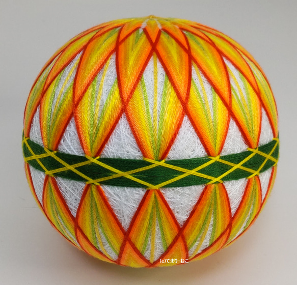 Temari Cat Shop Temari《菊花》橙色10cm Temari Temari Temari Temari 四季掛 第3張的照片