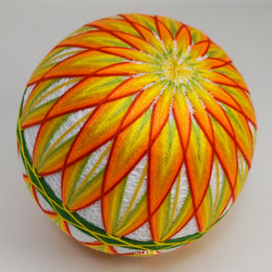 Temari Cat Shop Temari《菊花》橙色10cm Temari Temari Temari Temari 四季掛 第1張的照片