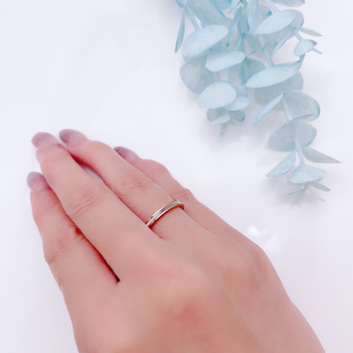 市松14Kローズレッド×シルバー980　５ｍｍ、５ミリリング指輪　24号 市松14Kローズレッド×シルバー980 5mm、5ミリリング指輪 24号 市松