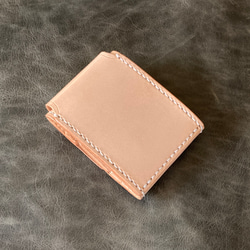 [Ⅲ・象牙色] 卡片和硬幣錢包Ⅲ CC-12 硬幣卡盒 鞣製皮革零錢包 第3張的照片