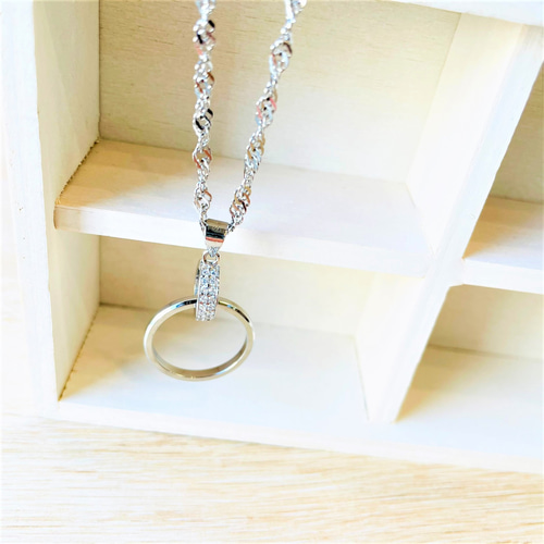 指輪をネックレスに＊*リングホルダー チェーン セット シルバー