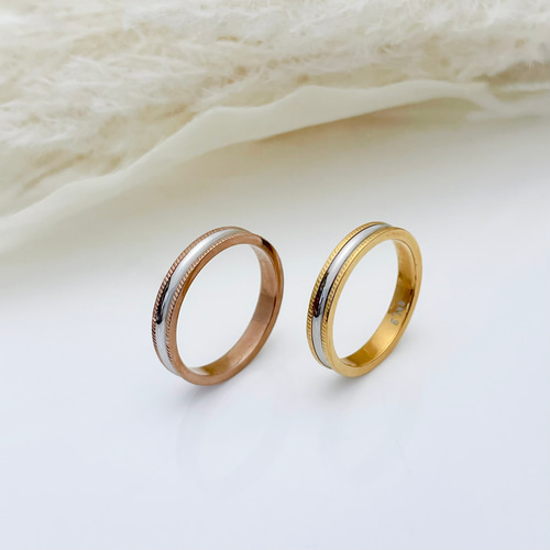 ミル打ち ペアリング ステンレス アレルギー ブライダル 結婚指輪 刻印