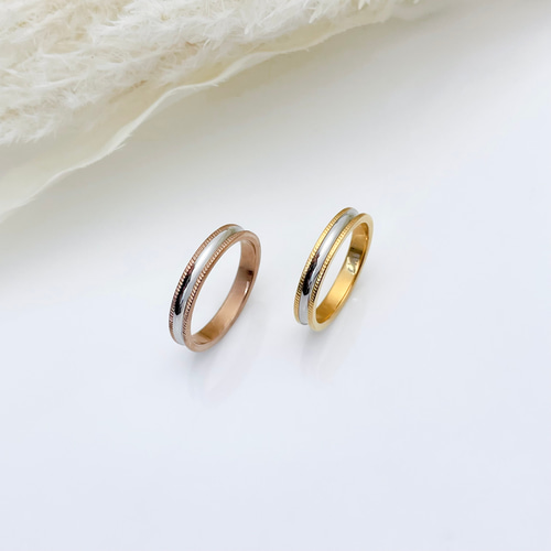 ミル打ち ペアリング ステンレス アレルギー ブライダル 結婚指輪 刻印