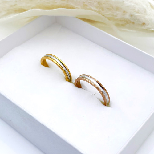 ミル打ち ペアリング ステンレス アレルギー ブライダル 結婚指輪 刻印