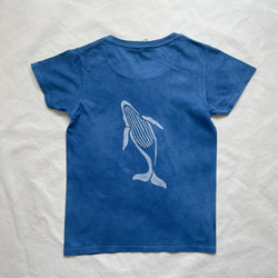 送料無料　ALOHA for PEACE 藍染メッセージTシャツ 鯨　平和のためのアロハ!  絞り染め 3枚目の画像