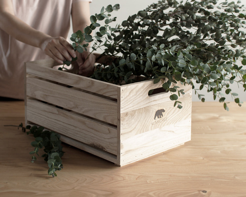 無垢材　栗材の大きな茶箱 くりの木箱 / 深箱（国産栗材・無塗装・研磨なし）ストックボックス